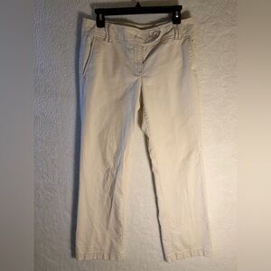 Ann Taylor LOFT Corduroy Pants Size 4 Ivory Straight Leg Mid Rise Classic Casual
